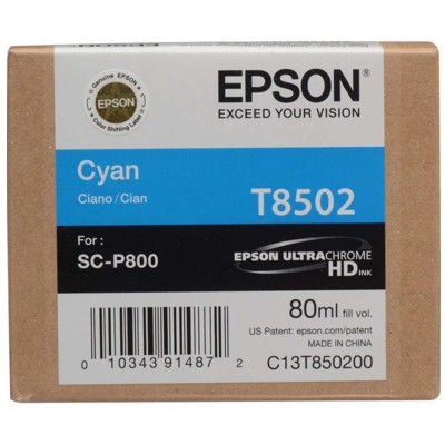 Tusz oryginalny T8502 do Epson (C13T850200) (Błękitny)