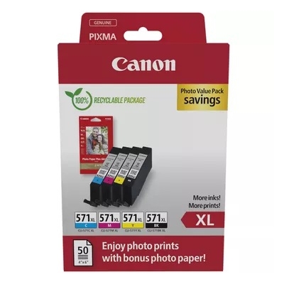 Tusze oryginalne CLI-571 XL CMYK do Canon (0332C006) (komplet)