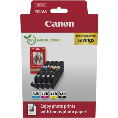 Tusze oryginalne CLI-526 CMYK do Canon (4540B019) (komplet)