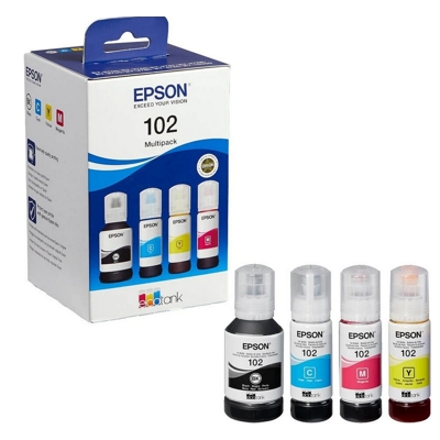 Tusze oryginalne 102 CMYK do Epson (C13T03R640) (komplet)